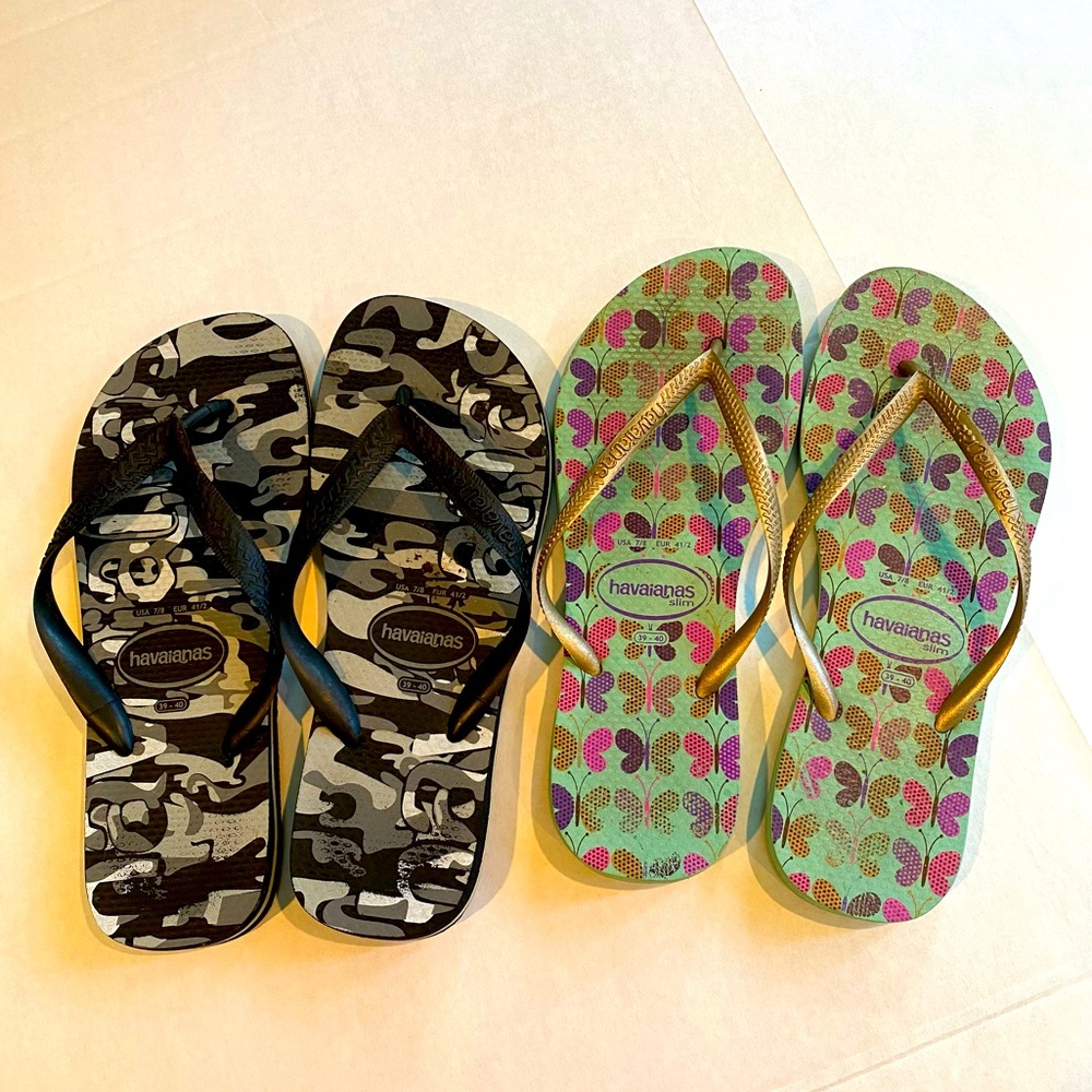 Havaianas Slim fit sandals 2pair size 7/8